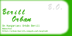 berill orban business card